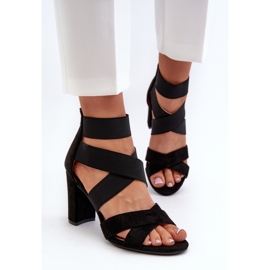Naisten korkeakorkoiset sandaalit, joissa olkaimet Black Obissa musta 4