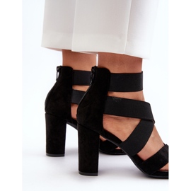 Naisten korkeakorkoiset sandaalit, joissa olkaimet Black Obissa musta 5