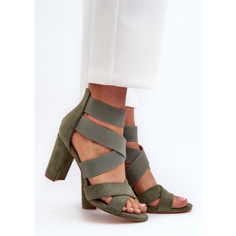 Naisten korkokengät olkaimet, vihreä Obissa 1