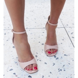 Askern ekologiset nahkaiset korkeakorkoiset sandaalit beige 1