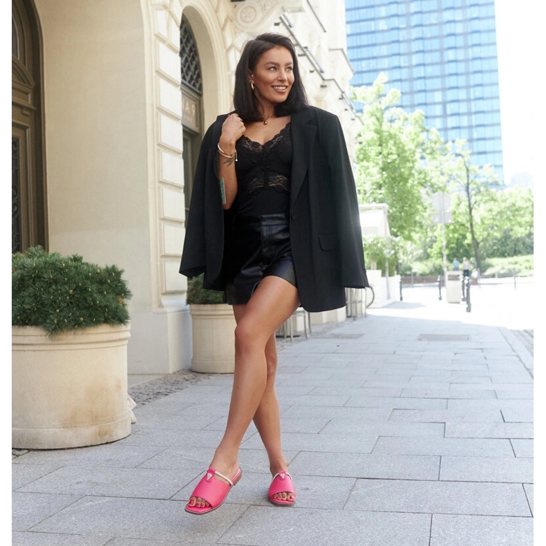 Varvastossut Antarin nahkasisäkkeellä vaaleanpunainen 2