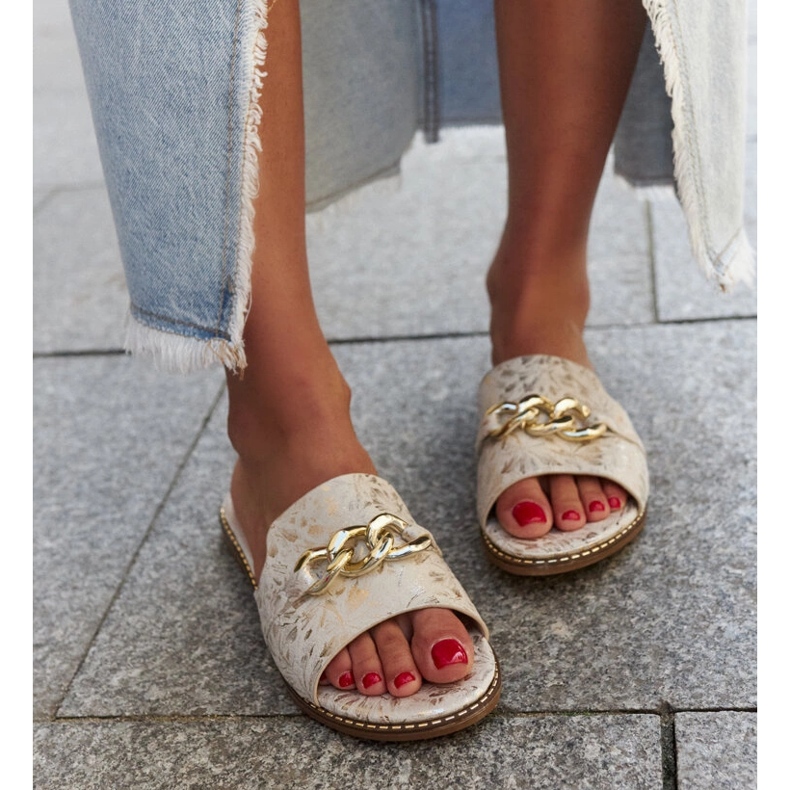 Ranime-varvastossut, joissa nahkainen sisäosa beige 1