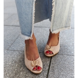 Wardan nahkaiset sisäpohjalliset sandaalit beige 1