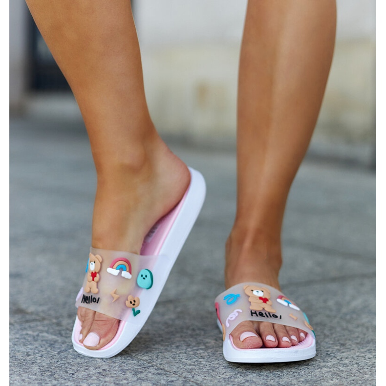 Vaaleanpunaiset tossut, joissa kumipäällinen Diaspa vaaleanpunainen 2