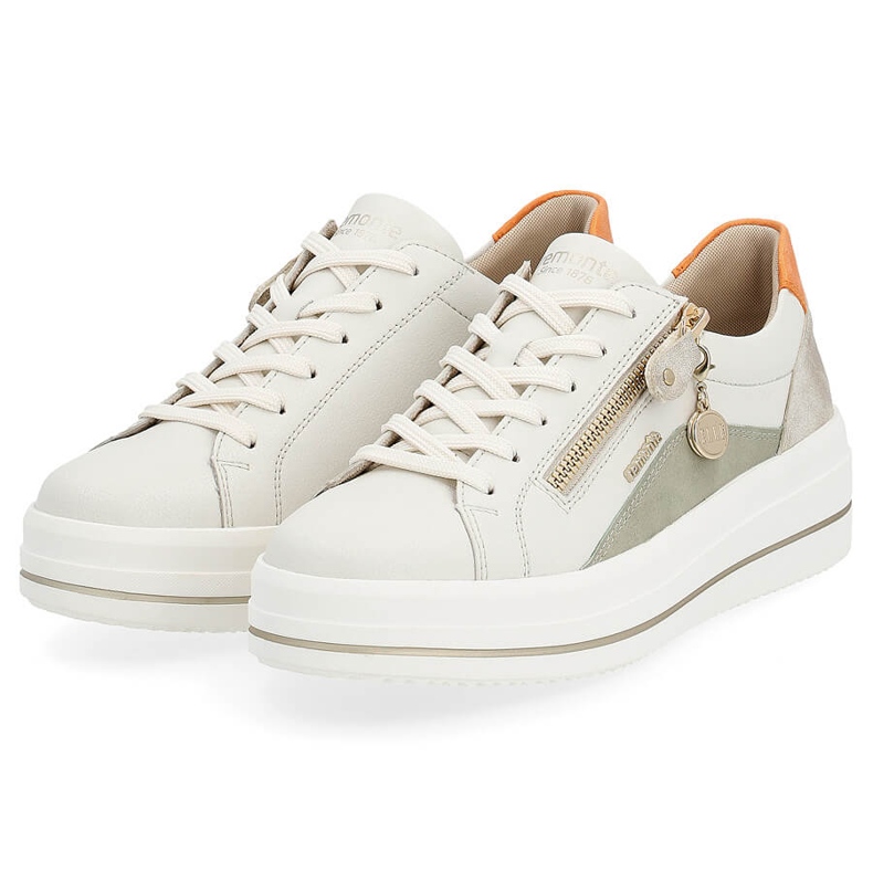 Nahkaiset mukavat naisten urheilukengät, beige Remonte D1C01-81 2