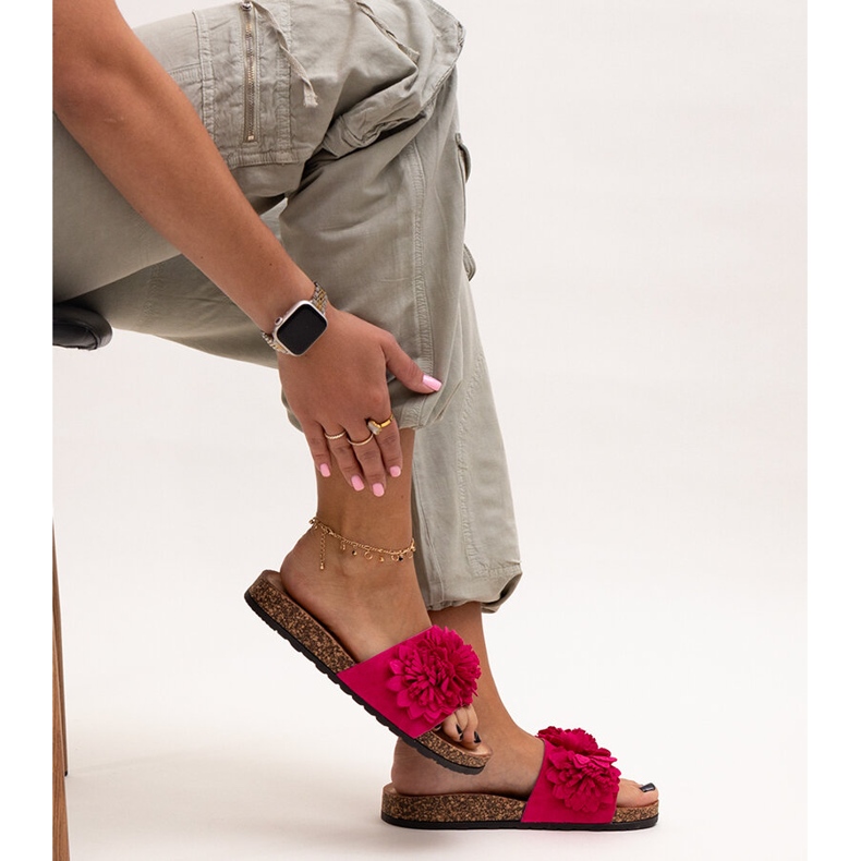 Almidan varvastossut kukilla korkkipohjassa vaaleanpunainen 1