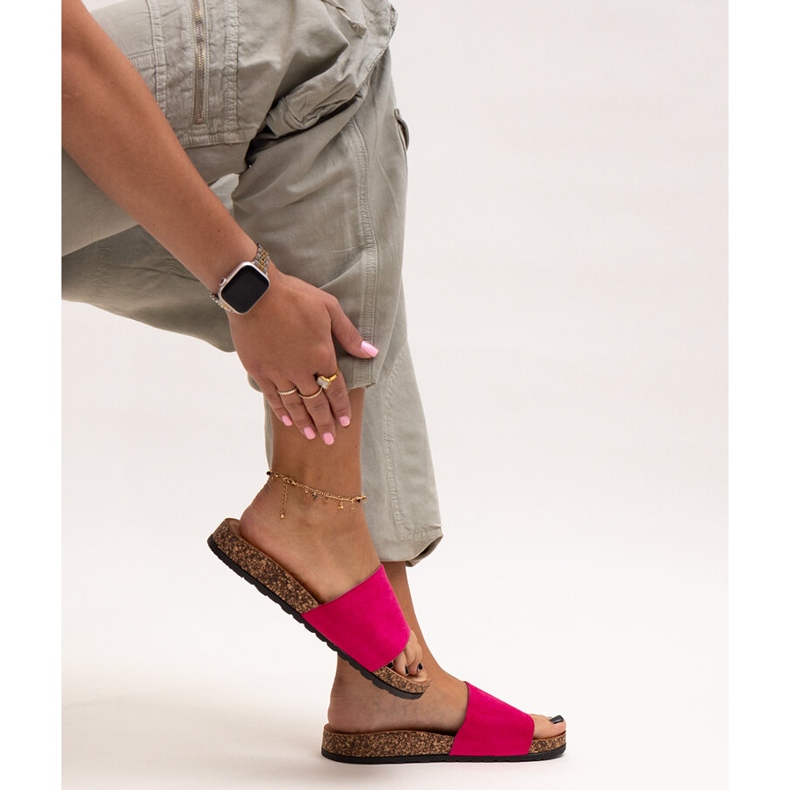 Klassiset varvastossut, joissa Matilte-korkkipohja vaaleanpunainen 1