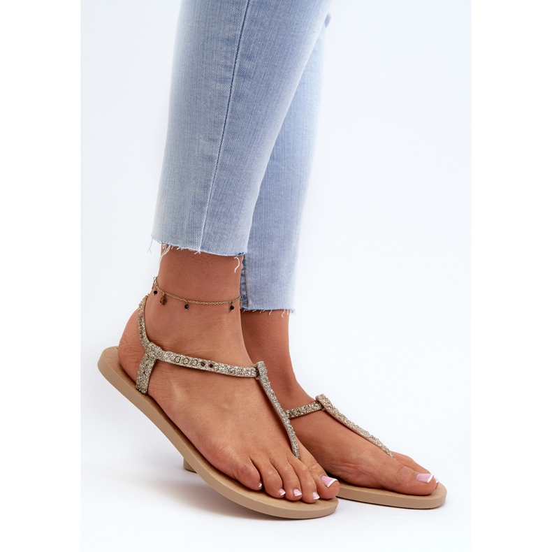Naisten Flip-Flop Sandaalit Glitterillä 26914 Ipanema Class Brilha Fem Gold kultainen 2