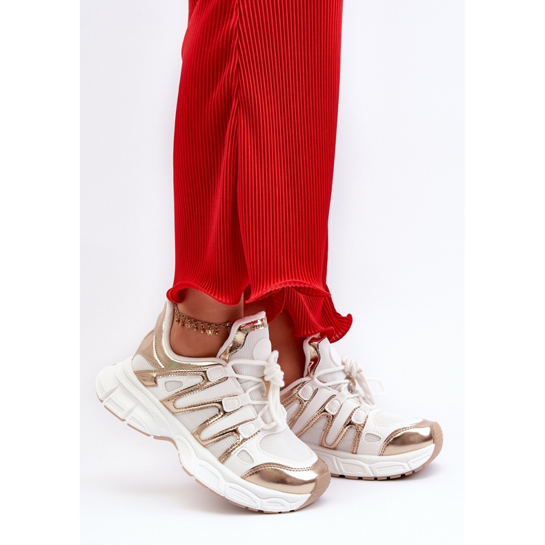 Naisten tennarit, valkoiset ja kultaiset Ahmani valkoinen 2