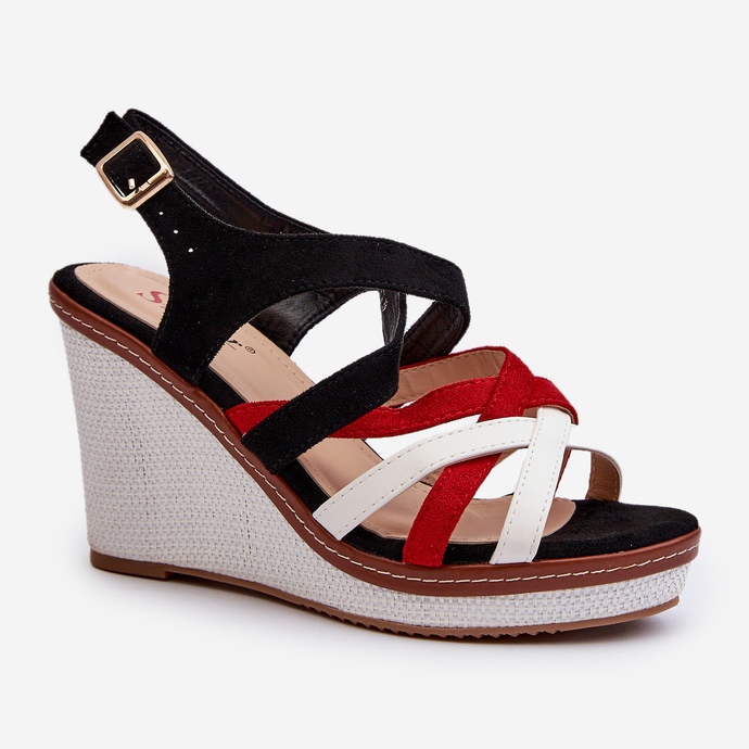 Mustat Ellen Strappy Wedge -sandaalit 1