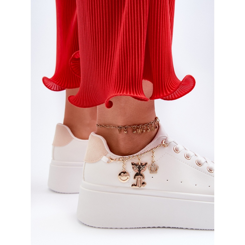 Naisten lenkkarit, joissa riipukset, valkoinen Tivissa 2