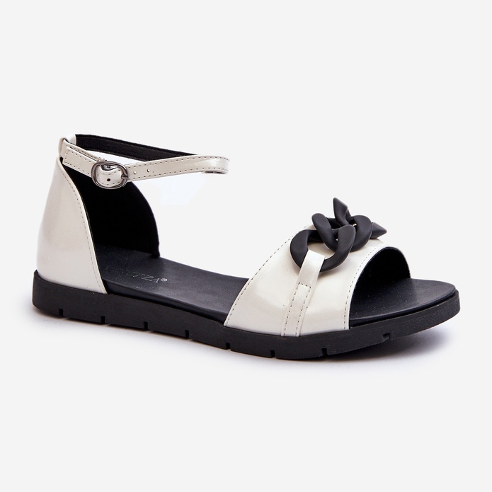 Naisten litteät sandaalit ketjulla Vinceza 17320 valkoinen 1