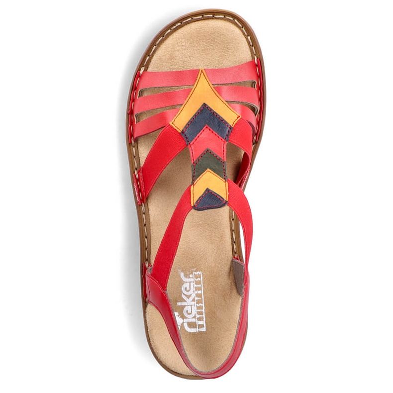 Mukavat naisten slip-on sandaalit kuminauhalla, punainen, Rieker 60804-33 1