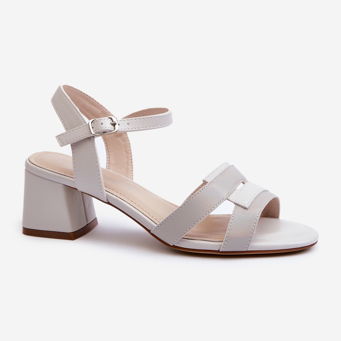 Naisten korkeakorkoiset sandaalit, jotka on valmistettu eko-nahasta, Sergio Leone SK894 harmaa 1