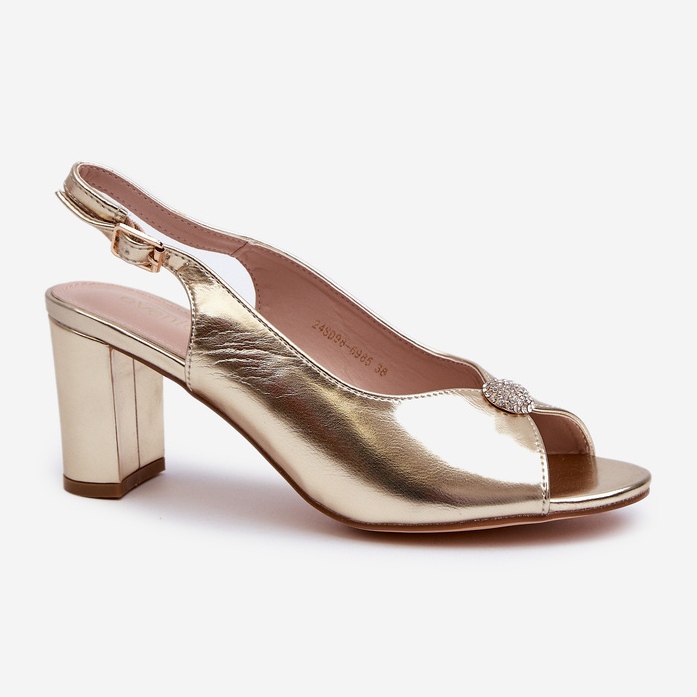 Tyylikkäät korkeakorkoiset sandaalit kultaisella Trasea-koristeella kultainen 1