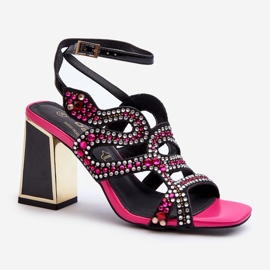 S.Barski Koristetut naisten sandaalit korkeakorkoisella D&amp;A CR952 mustalla 2