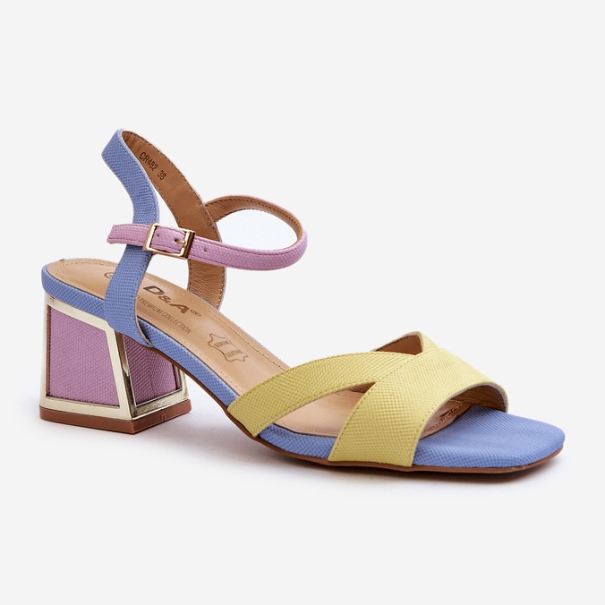 S.Barski Pastelliväriset naisten korkokengät D&amp;A CR482 keltainen 1