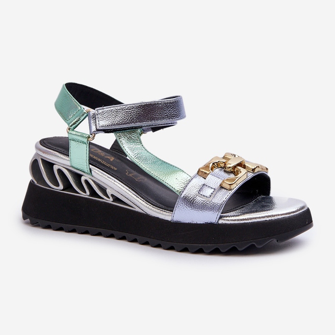 S.Barski Naisten kiila sandaalit D&amp;A CR954 vihreä 1