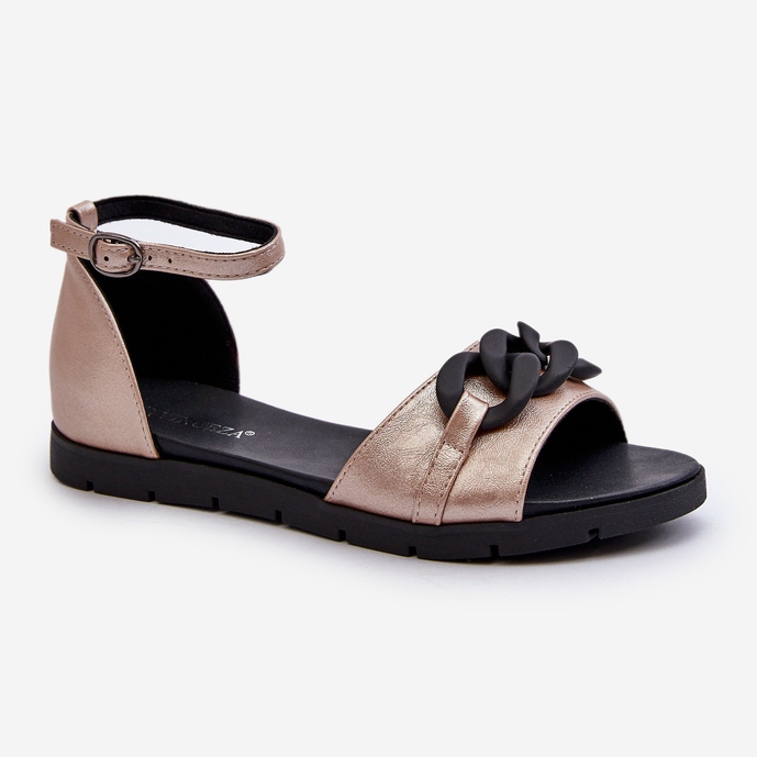 Naisten litteät sandaalit ketjulla Vinceza 17320 kultaa kultainen 1