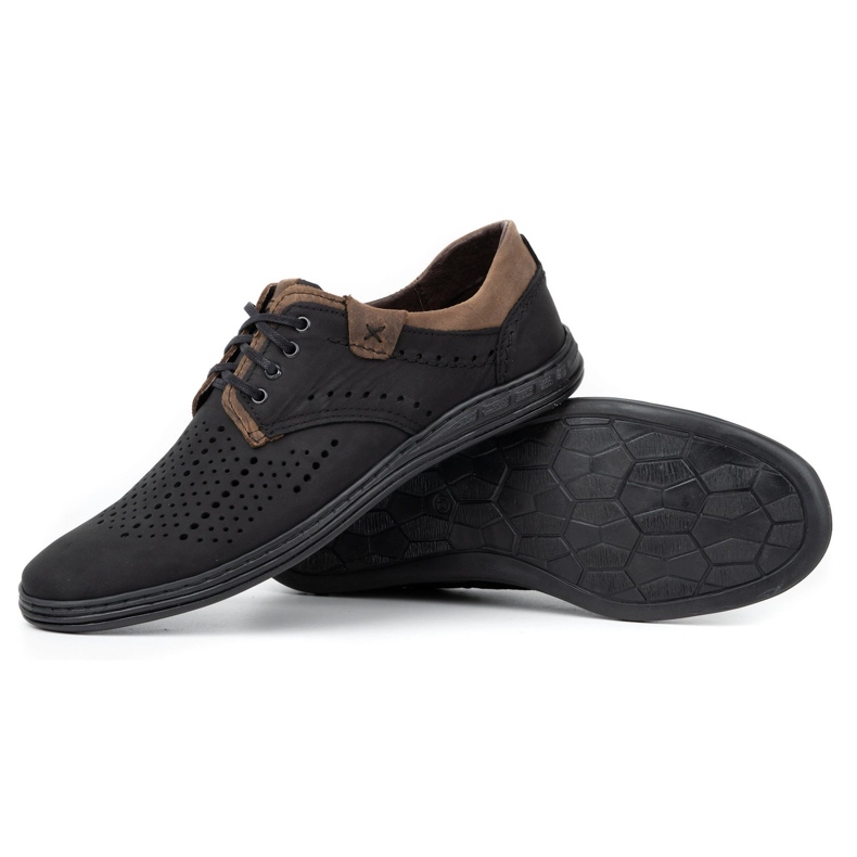 Polbut Miesten nahkakengät 402 kesämusta ruskealla 3