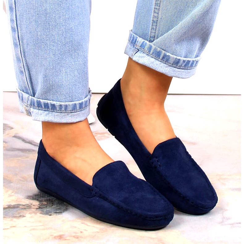 Evento Naisten mokkanahkaiset mokkasiinit laivastonsininen Ranica 8