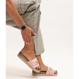 Niamhin vaaleanpunaiset varvastossut kiiltävällä soljella vaaleanpunainen 2