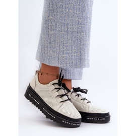 Naisten nahkakengät alustalla S.Barski LR769A Beige 2