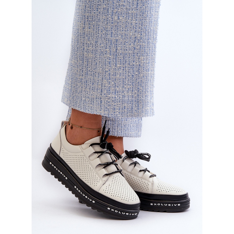 Naisten nahkakengät alustalla S.Barski LR769A Beige 2