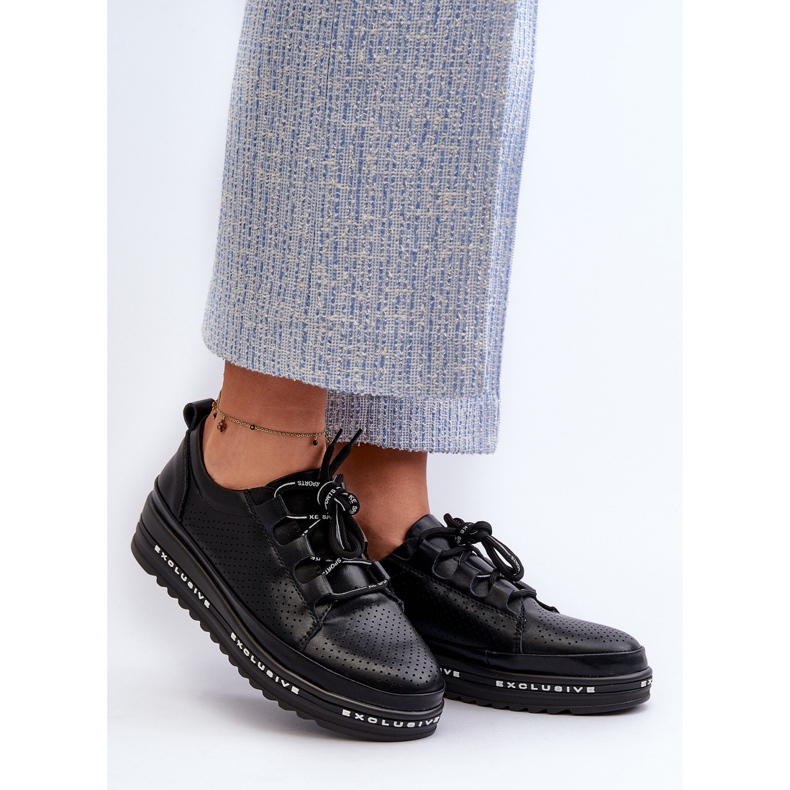 Naisten nahkakengät alustalla S.Barski LR769A Musta 2