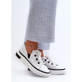 S.Barski Naisten kiiltonahkaiset tennarit D&amp;A LR535 valkoinen 2