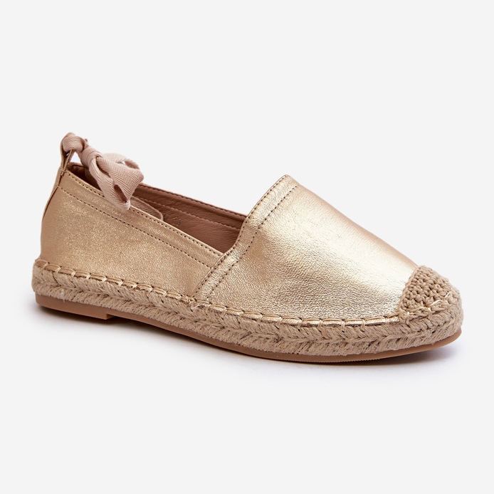 Nauhattu Eco-nahkainen Espadrilles Gold Ismann kultainen 1