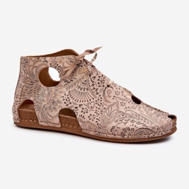 Kuviolliset nahkanilkkurit Maciejka 03426-02 beige 1