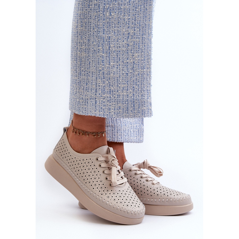 S.Barski Platform LR278 Beige nahkaiset tennarit 2