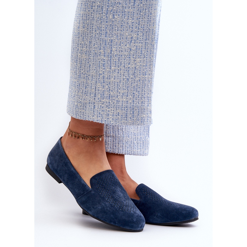 S.Barski Mokkanahkaiset mukavat mokkasiinit laivastonsininen Giovana 2