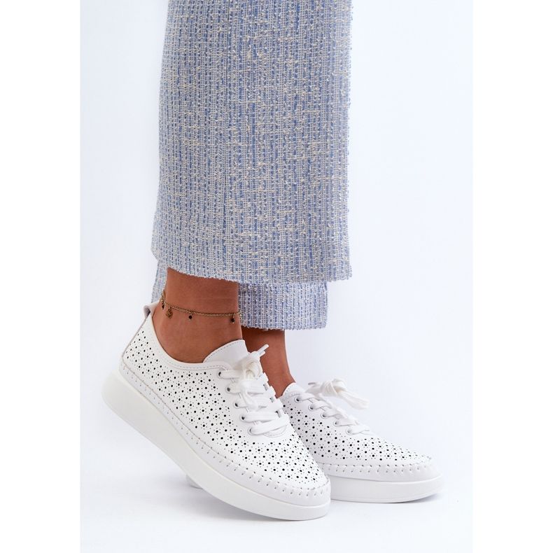 Nahkaiset lenkkarit S.Barski Platform LR278 -valkoisessa valkoinen 2