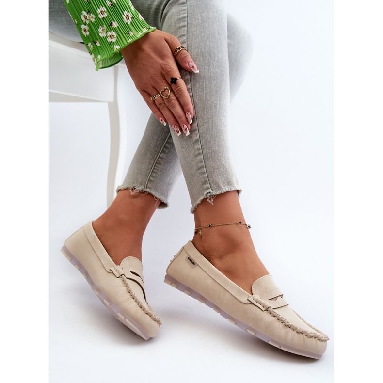 Naisten Eco-nahkaiset mokasiinit, vaalea beige Celoria 1