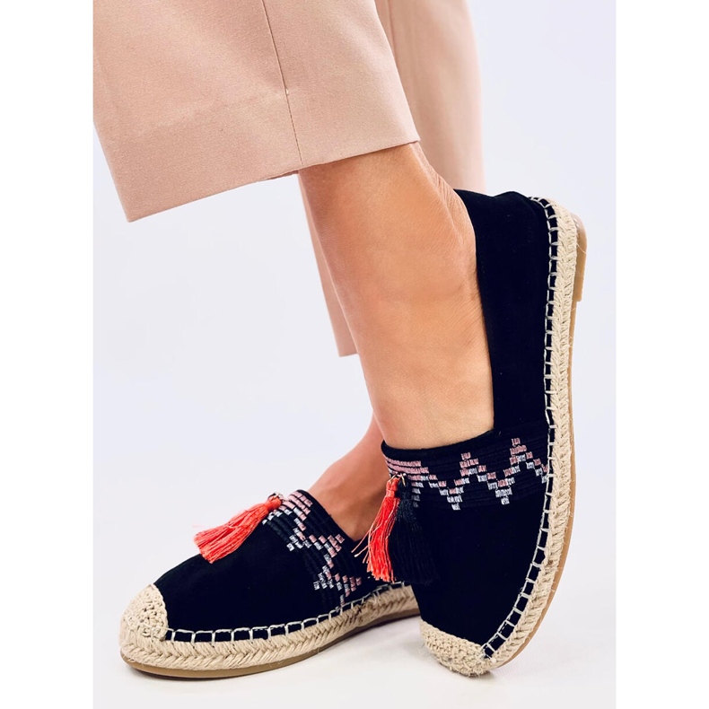 Boho espadrillit Birna Black -hapsuilla musta 1