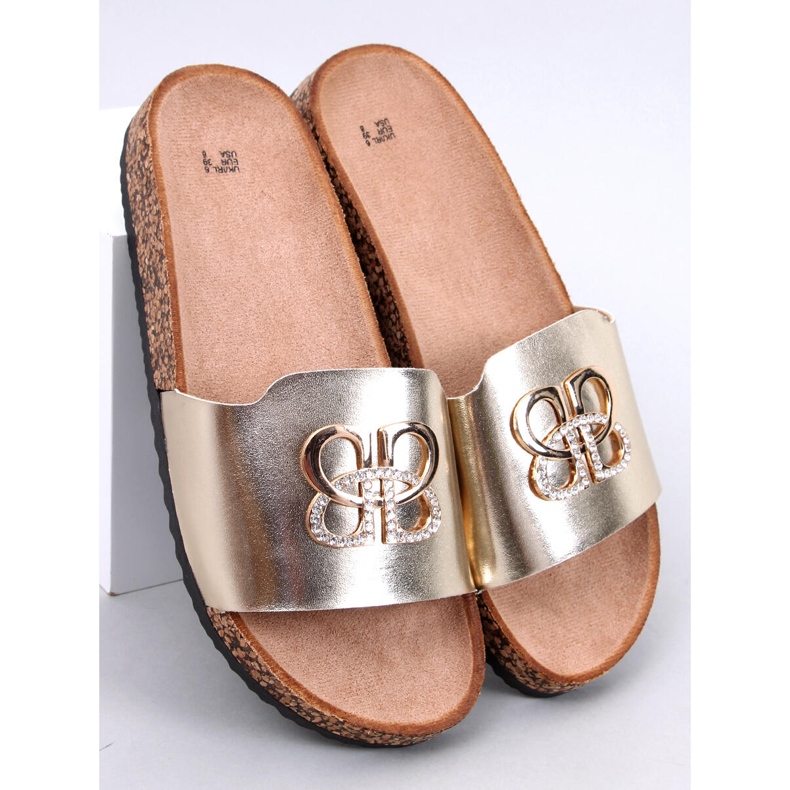 Ibanei LT.GOLD korkkitossut strassikivillä kultainen 1