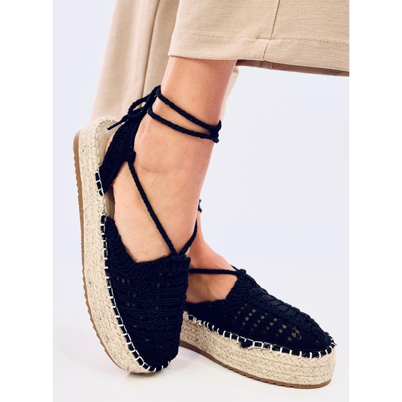 Yaweh Black naisten pitsiset espadrillit musta 2