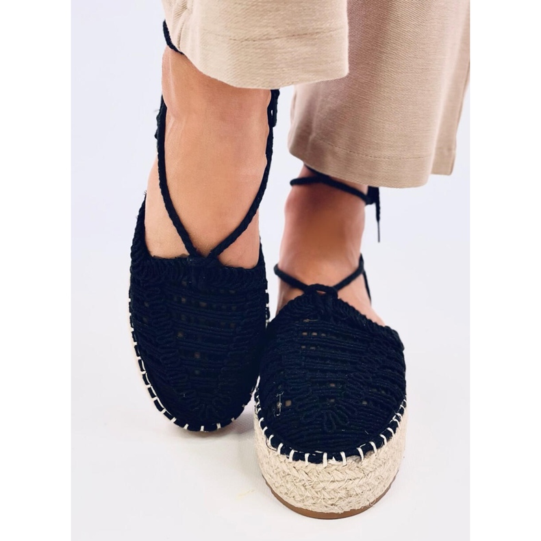 Yaweh Black naisten pitsiset espadrillit musta 1