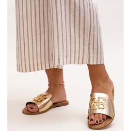 Kultaiset varvastossut, joissa on Perkin-solki kultainen 1