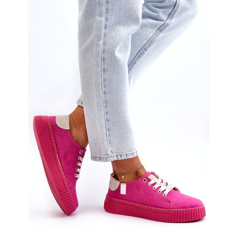 Naisten lenkkarit Memory Foam System Big Star NN276004 fuksia vaaleanpunainen 3