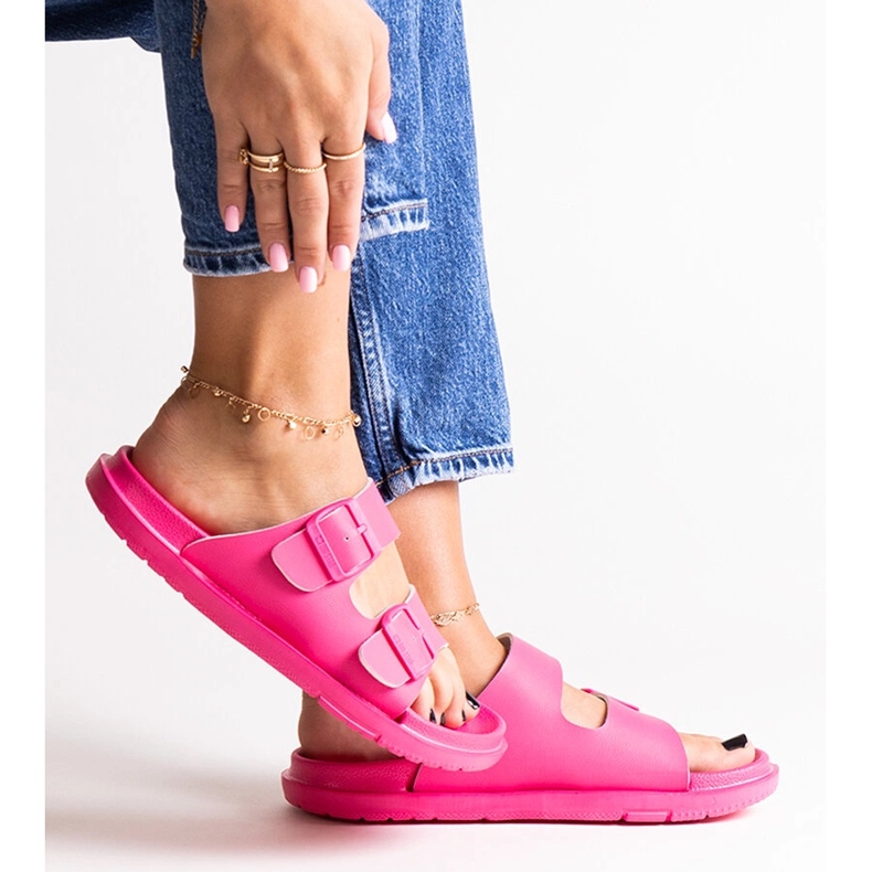 Tummanpunainen Big Star NN274A754 varvastossut vaaleanpunainen 1