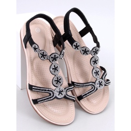 Yvers Mustat sandaalit koristeellisilla zirkoneilla 1