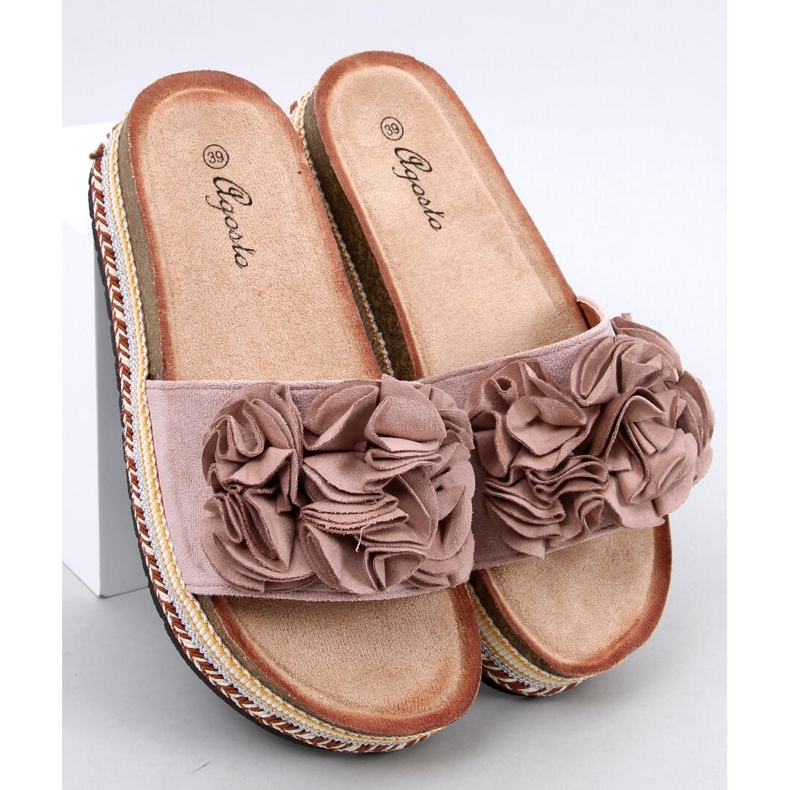 Raven Beige -varvastossut paksulla, värikkäällä pohjalla 1