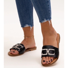 Mustat varvastossut koristeellisella soljella, Rochaela 1