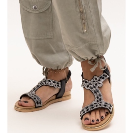 Shahidin kiiltävät mustat sandaalit 1