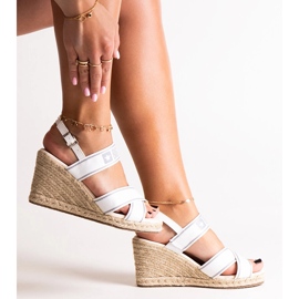 Valkoiset kiila sandaalit Big Star LL274882 valkoinen 1