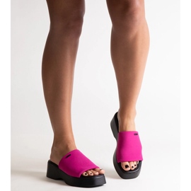 Vaaleanpunaiset varvastossut Big Star NN274026 alustalla vaaleanpunainen 2