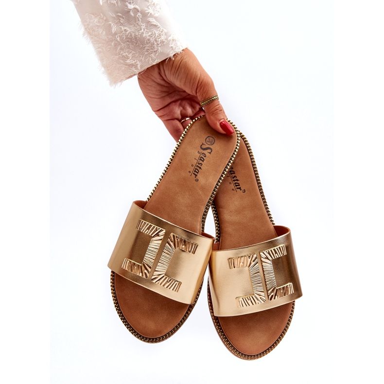 Seastar Naisten varvastossut kullanvärisillä koristeilla kultainen 3